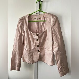 Free People Pink Women's Stretch Blazer Jacket / Top  - Size XS